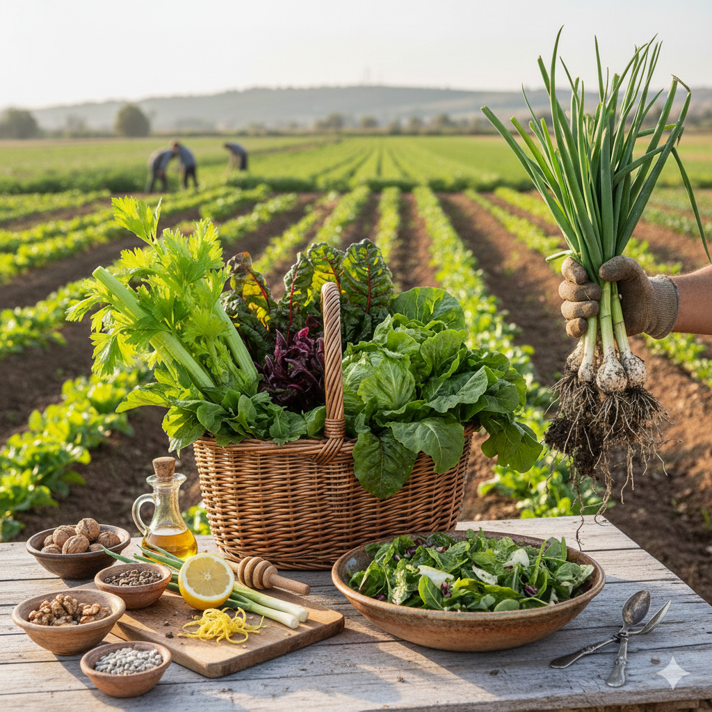 סלט ירוק מהגינה